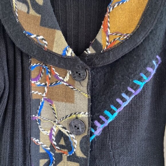 Papillon Wool Blend Mixed Media Cardigan - Picture 5 of 10